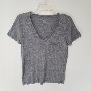 Madewell Women's Whisper Cotton V Neck Short Sleeve T Shirt Gray Size XS